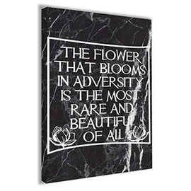 Hippowarehouse The flower that blooms in adversity is the most rare and beautiful of all Printed Canvas 21cmx31cm Wall Art Design Classroom Gym Room Home Office Décor