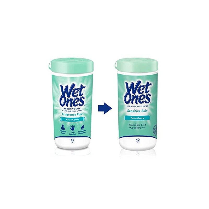 Wet Ones Sensitive Skin Wipes | Unscented Face & Hand