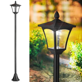 Seovix 70" Solar Lamp Post Lights Outdoor Waterproof IP65, Solar Lamp Posts Outdoor Lighting, LED Outside Pole Lights for Garden, Lawn, Pathway, Driveway, 1-842-108