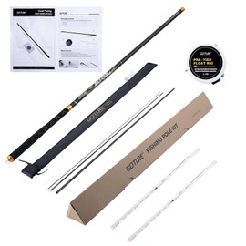 Goture Tenkara Fishing Rod Kit, Telescopic Portable Collapsible Bass Crappie Catfish Rod, 30T Carbon Fiber Inshore Stream Trout Pole, Seeker Series Fishing Pole 22.7 FT with Tip Set