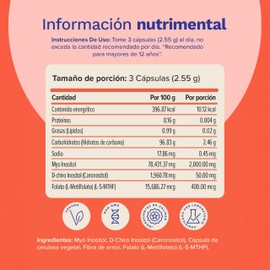 Nutravia Myo D-Chiro Inositol 2000 mg + D-Chiro Inositol 50 mg en Relación 40:1 - Folato 400 mcg (Acido Folico) L-Metilfolato (L-5-MTHF) - Myo Inositol Vitaminas para Mujer - 90 Capsulas Veganas