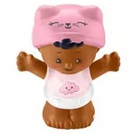 Fisher-Price Replacement Part Little People 1-2-3 Babies Playdate African American Playset GVH47 - Replacement Baby Figure - Brown Hair, Pink Cloud Shirt, Pink Hat
