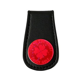 MARUA Golf Marker Light Collecting Marker Leather Belt (Magnet Clip Type) (RD) Red