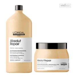 Kit Shampoo 1500ml  Balsamo 500ml Absolut Repair Loreal                                                                                               