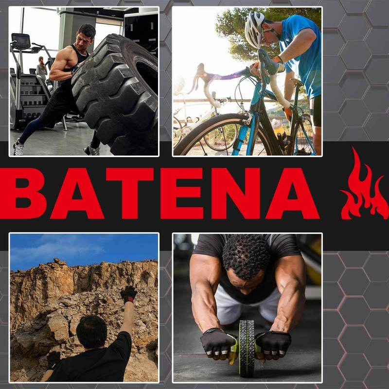 BATENA Training Gloves, Wrist Wrap, Strength Training, Power Grip, M