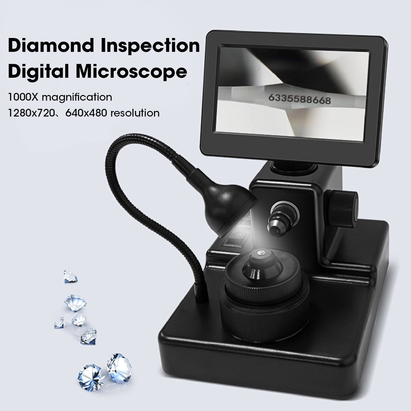 Diamond Waist Code Microscope 1000X Magnification 4.3 Inch LCD Screen