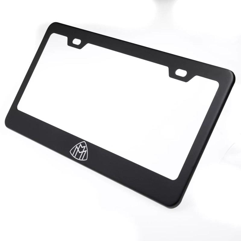 KA Depot For Maybach License Plate Frame Matte Black W/Chrome