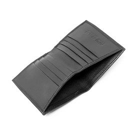 RAS Mens RFID Blocking Real Leather Ultra Slim Bifold Wallet 8 Card Holder 122 (Black)
