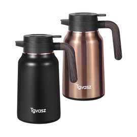 51 Oz Carafes for Hot Liquid, Stainless Steel Insulated Vacuum Thermal Coffee Carafes For Keeping Hot, 1.5 Liter Coffee Dispenser(Gold/Black)