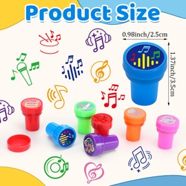 Yexiya 100 Pcs Music Party Stamps for Self Ink Favors Stampers, Colorful Reward Stamper Fillers Bulk for Card Making, Journals, DIY Crafts, Prize, Party Favors