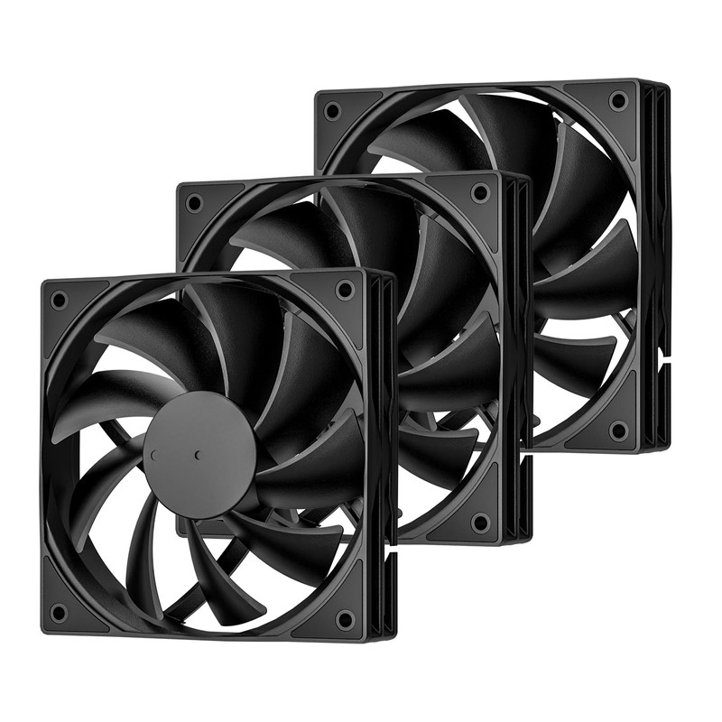 DARKROCK 3-Pack 120mm Black Computer Case Fans High Performance Cooling