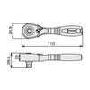 TONE Short Ratchet Handle (Hold Type) RH3HS Drive Angle 0.37