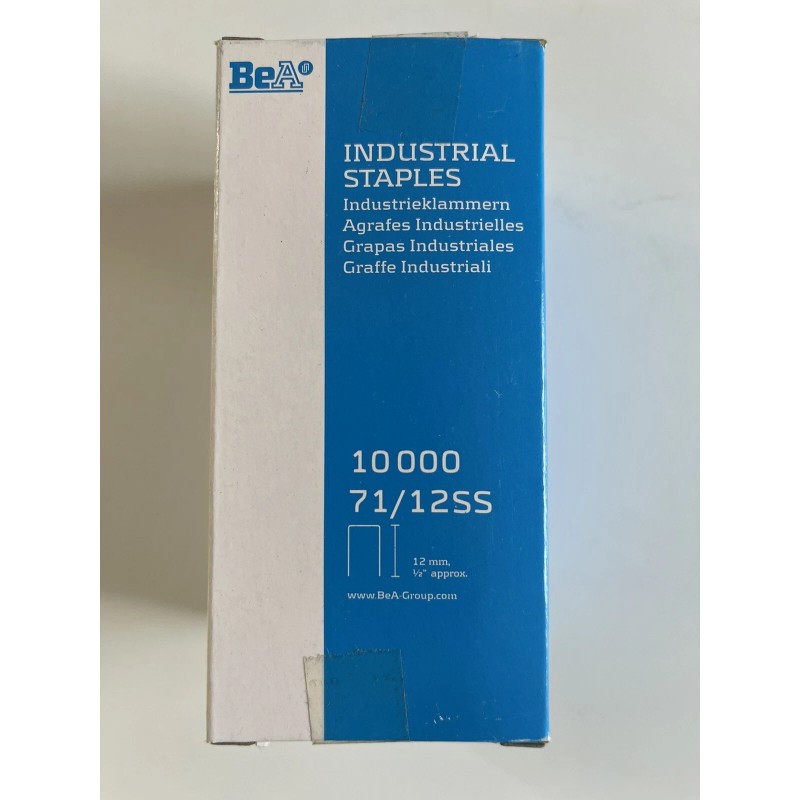 BeA 71/12SS Stainless Steel Staples 1/2" deep 10,000 per box