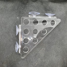 Coral Frag Rack,***NEW 10 HOLE ACRYLIC CORNER FRAG RACK***, zoa, sps, coral frag plugs. (Crystal Clear)