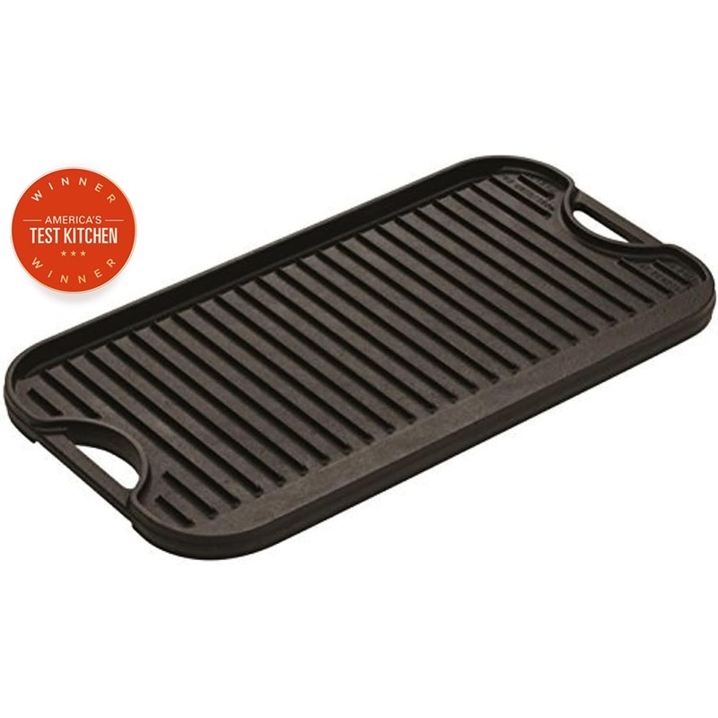 Lodge 20 x 10.44 Inch Pro-Grid Reversible Cast Iron Grill/Griddle