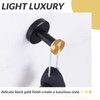 APLusee Black Gold Robe Towel Hook, Stainless Steel Coat Hanger,