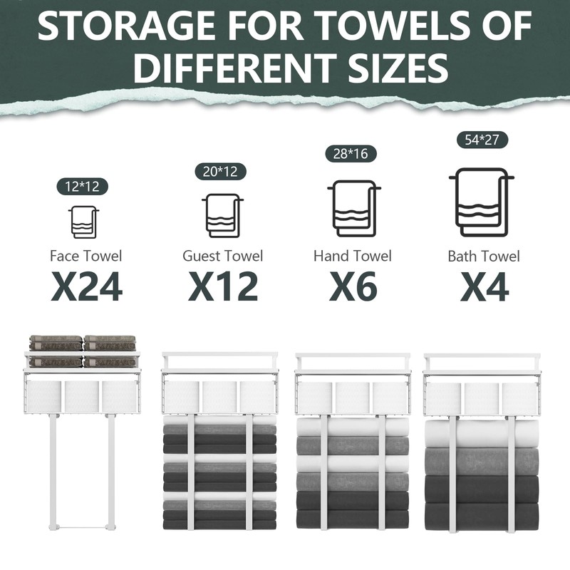 Towel Racks for Bathroom, Bathroom Shelf Over Toilet,Floating Shelves with