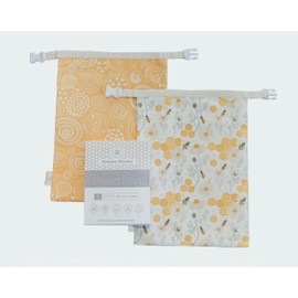 Reliable Rhodes Reusable Beeswax Bread Bag 2 Pack –12x17 Bread Bag for Homemade Sourdough, Beeswax Coated Organic Cotton Storage Bag for Loaf Baguette, Freezer Safe, Eco-Friendly Wrap Honeybee