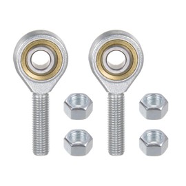 Kozelo 2pcs POSB5 Rod End Joint Bearing - [5/16" Bore, 5/16-24 UNF Right Hand Thread] Male Rod End with Jam Nuts, 45# Carbon Steel