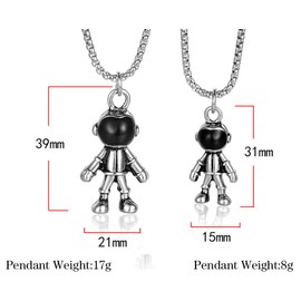 FPHNUY Punk Titanium Steel The Universe Dream Astronaut Pendant Necklace,24inches chain