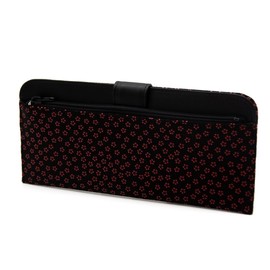 Indenya No. 2107 Wallet Wallet Wallet Long Purse Coin Deer Leather Lacquer Craft with Gusset, [21-002] Black - Red Lacquer Small Cherry Blossom