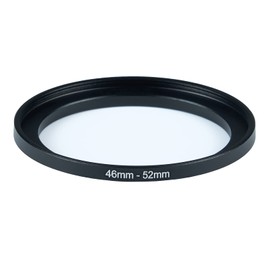 46mm Lens to 52mm Camera Lens Adapter 46mm to 52mm Step Up Ring Adapter Ring for All Brands of UV ND CPL, with Premium Lens Wiping Cloth 2 Pack (46mm-52mm)