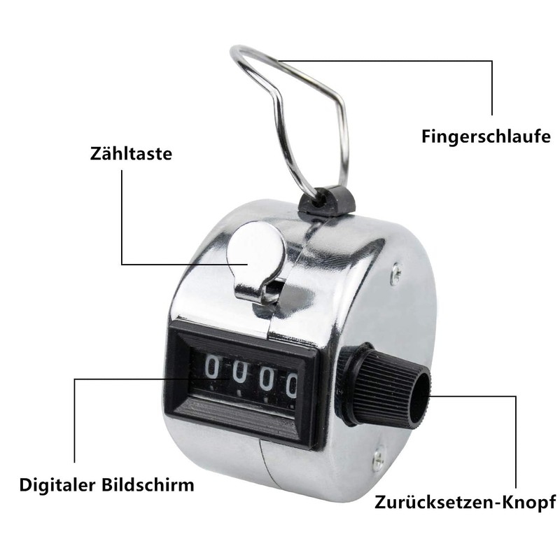 Voarge Hand Counter Clicker Pedometer, Hand Counter with 4-Digit Display