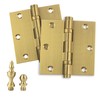 Embassy Solid Brass Door Hinges - 3 x 3 Inch,