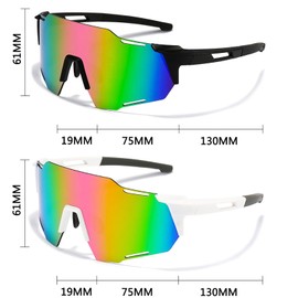 BECILES Sunglasses Cycling Glasses Men Women Sports Glasses Cycling Glasses Protective Glasses Sunglasses Anti-UV for Outdoor Activities such as Cycling Running Climbing Driving Fishing Golf Ski