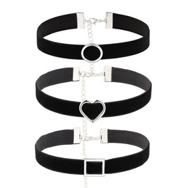 Eigso Women Velvet Choker Necklaces Velvet Rhinestone Goth Necklaces Collars for Women, Zinc