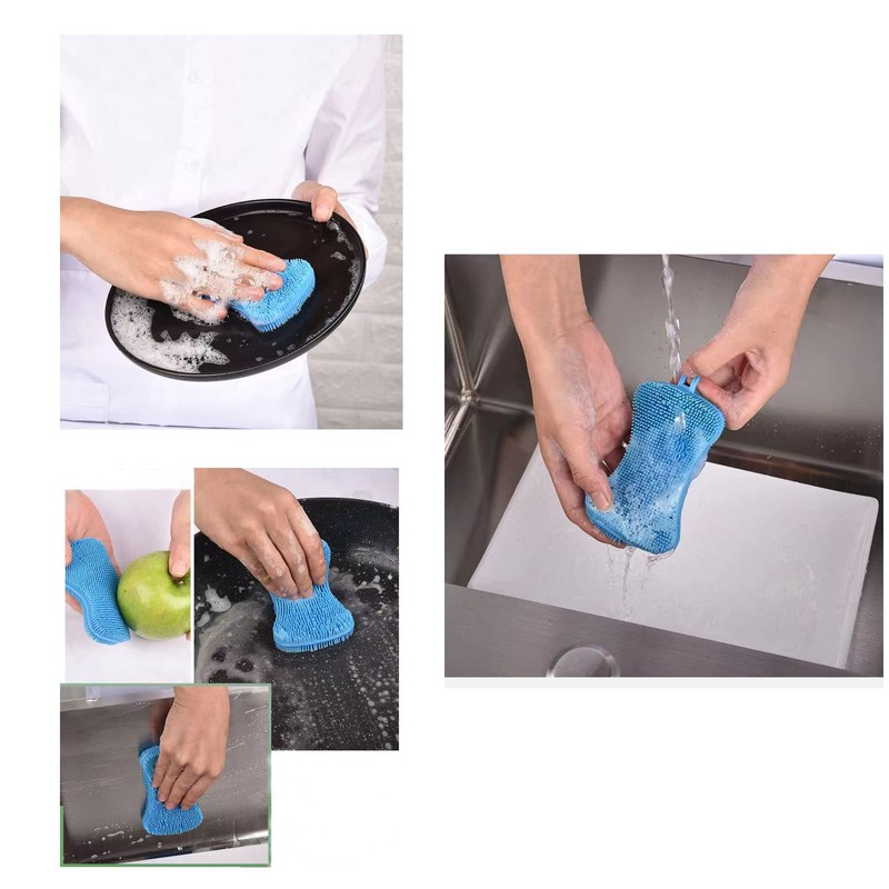 Mandalahuang Silicone Dish Scrubber, Silicone sponges for Dishes, Silicone Dish