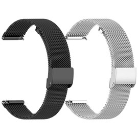Xininyia Compatible for Plaud NotePin Wristband, 2-Pack Stainless Steel Metal Mesh Bands Replacement Straps for Plaud AI Notepin Wristband