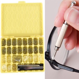 Eyeglass Repair Kit with Screws,Glasses Screws Eyeglass Nose Pads Replacement, Glasses Repair Tool Glasses Repair Kit for Sunglasses, Glasses, Camera, Watch Clock Spectacle