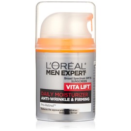 L'Oreal Men Expert Vitalift Anti-Wrinkle & Firming Face Moisturizer with SPF 15 and Pro-Retinol, Face Moisturizer for Men, Beard and Skincare for Men, 1.6 oz