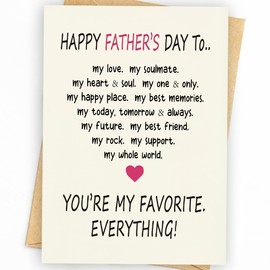 WowBefun Funny Fathers Day Card & Gifts from Wife | Father's Day | Father's Day Decorations | Happy Fathers Day Card & Gifts from Wife | for Husband & Him