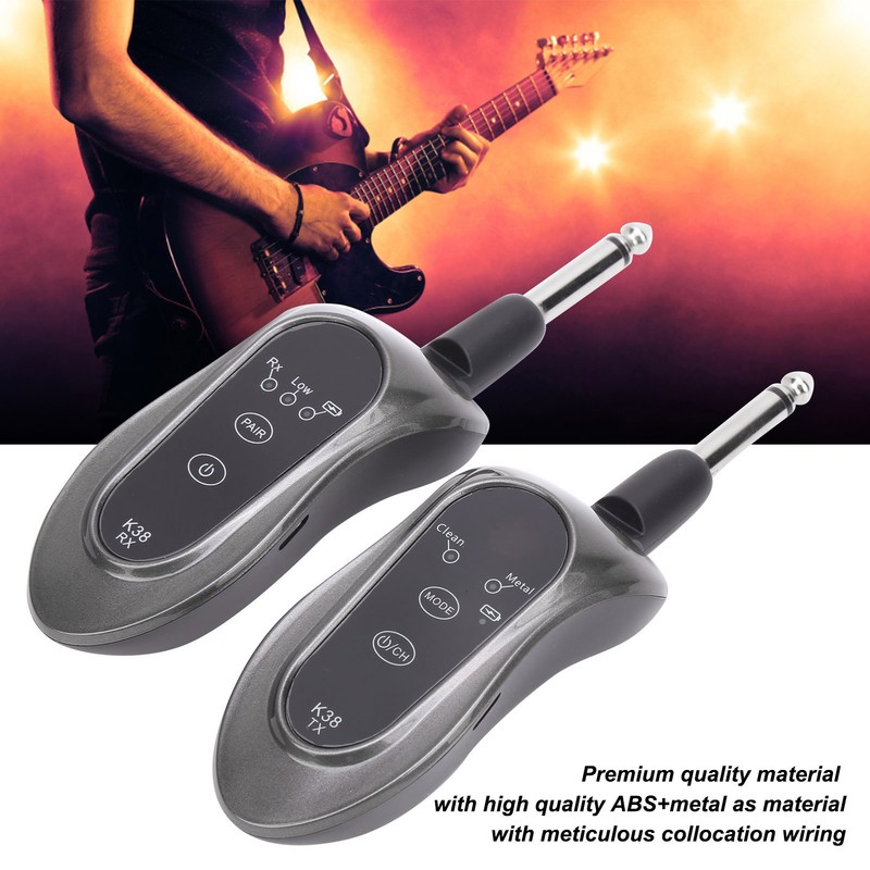 Wireless Guitar Effector FM UHF Transmitter Receiver 10 Channels System
