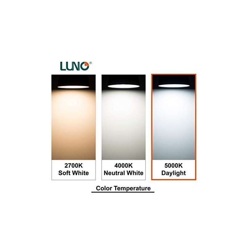 LUNO A19 Dimmable LED Bulb, 11W (75W Equivalent), 1100 Lumens,