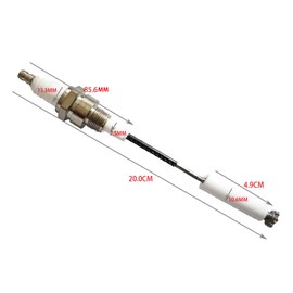 Meter Star 7.8in M14 x1.25 Ignition Electrode Ceramic Pipe Fittings Rod Burning Stick Burner Ignition Needle Spark Plug Ion Probe,Used for heater boilers high BTU spark ignition