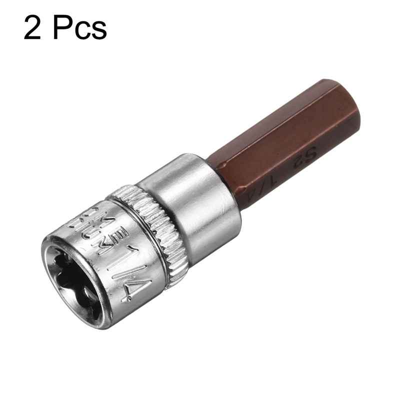 HARFINGTON 2pcs 1/4" Hex Bit Socket 1/4" Square Drive SAE
