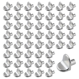 SYEYCW 50 Pcs Shelf Support Pegs, Cupboard Shelf Pegs, L-Shaped Metal Shelf Support Pegs, Antirust Kitchen Cupboard Shelf Pegs, 5mm Wardrobe Shelf Pegs for Kitchen, Bookcases, Closets, Cabinets