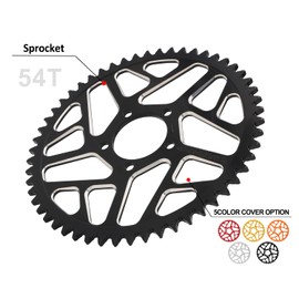 JFG RACING Sur Ron 54T Sprocket,Sur Ron Rear Sprocket Sprocket 54 Tooth Aluminum Alloy For Sur Ron Surron Light Bee S/X Segway X160/X260 Electric Dirt Bike Black