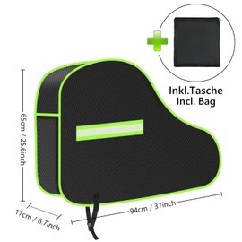 URAQT Drawbar Cover, Universal Drawbar Cover with Green Reflective Strips and Click Closure, Weather Protection, Tarpaulin 420D Drawbar Protective Cover for Caravans, Motorhomes and Trailer Types