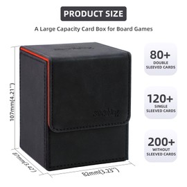 Sanseking Magic Card Deck Box for MTG Single Deck Card Box (Bule,Red,Cyan,Black,Vertical)