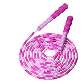 Soft Beaded Jump Rope for Kids Women, Tangle-Free Skipping Rope, Adjustable Jumprope, Workout Jump Rope (Pink)