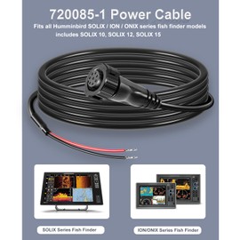 ‎720085-1 Power Cable Replacement for Humminbird PC12 Power Cord, 6 Foot, for All SOLIX and Onix Series Fish Finders