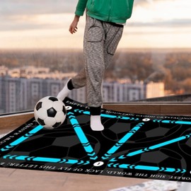 Football Footstep Training Mat,Footstep Training Mat,Soccer Train Mat for All Levels,Non-Slip Silent Equipment for All Ages to Improve Speed,Strength and Coordination