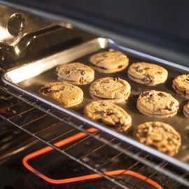 KITCHENATICS Aluminum Jelly Roll Baking Pan and Stainless Steel Cooling Rack Set, Jelly Roll Pan and Roasting and Cooling Rack Set, Cookie Tray Set for Oven and Grill, Non-Toxic, 10.6" x 15.6" x 1"