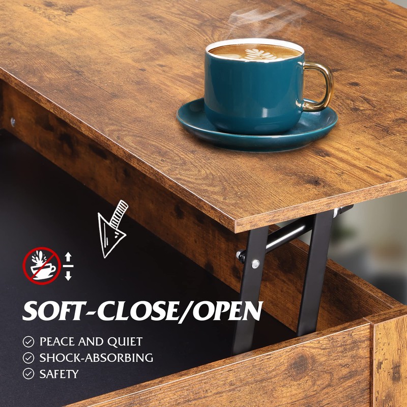 WLIVE Coffee Table, 39" Lift Top Coffee Table with Hidden