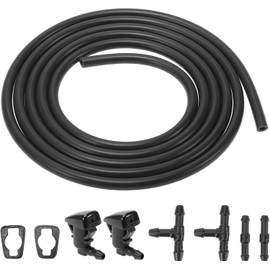 MACHSWON 8S4Z17603AA 7pcs Front Windshield Washer Nozzles Kit for Ford Edge Focus for Lincoln MKX 2 Meters Windshield Washer Hose with 2pcs Connectors Replaces