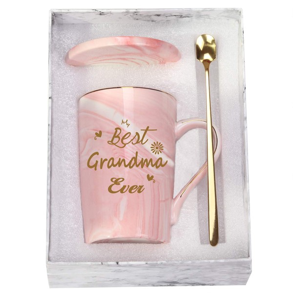 Taza de café con texto en inglés "Best Grandma Ever",